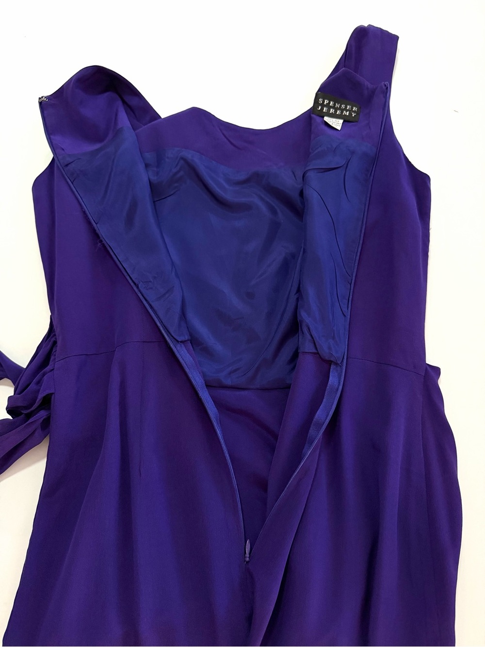 Spenser Jeremy Purple Silk Sheath Sleeveless Column Tank Dress Size 4 Maxi Soft - Picture 12 of 15